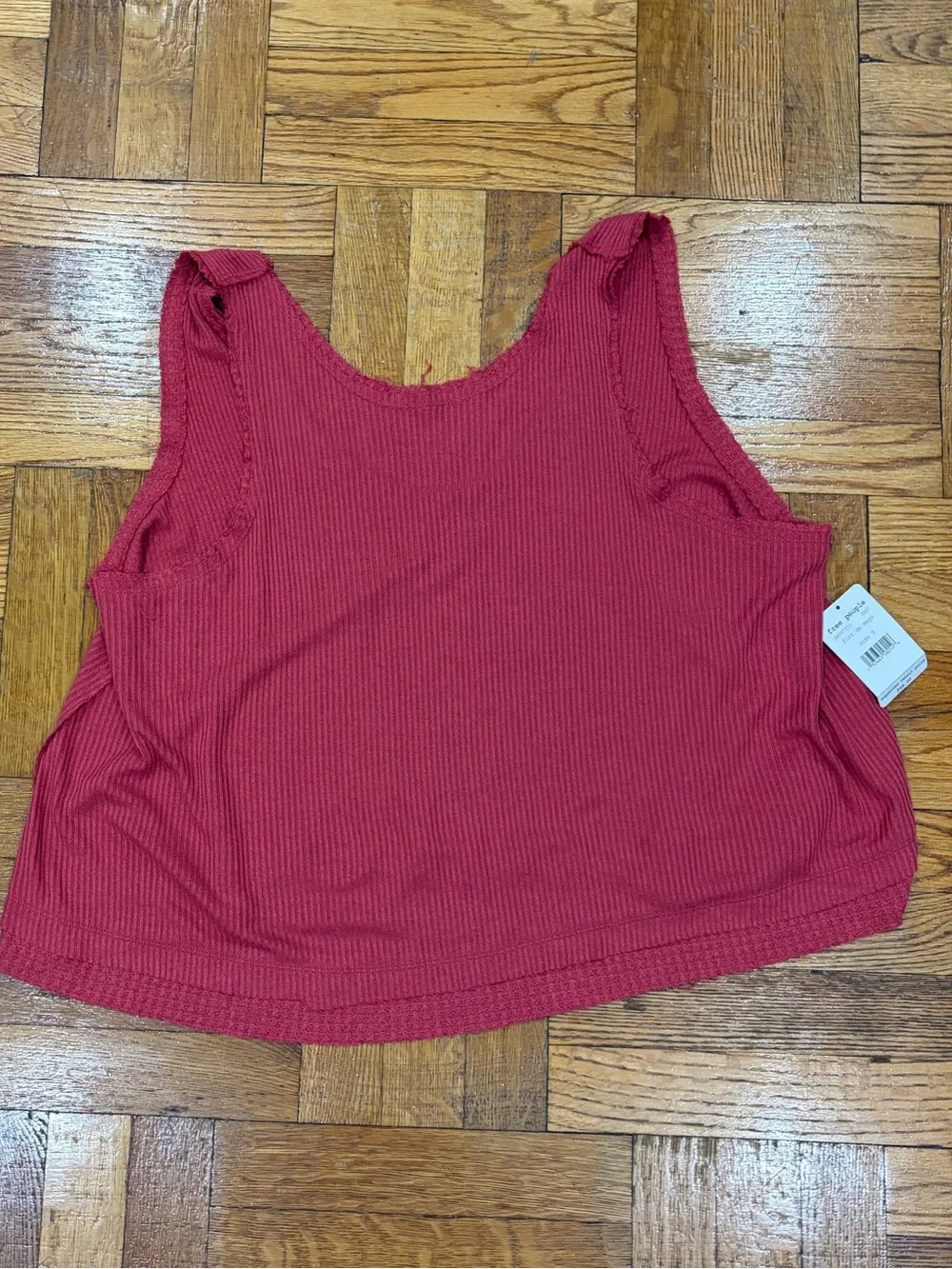 Free People Ribbed Scoop Crop Tank - Red Pink color size S NWT